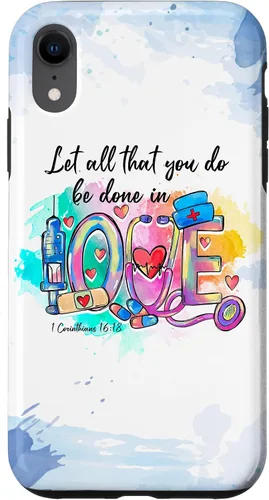 Vista 25 de Let All That You Do Be Done in Love CNA Nurse Life Nursing Case for iPhone 17