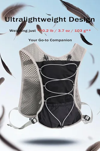 Vista 2 de Hydration Running Vest for Women Men, Water Vest Backpack 2L, Lightweight Hydration Pack Water Backpack for Hiking, Trail Marathon Race