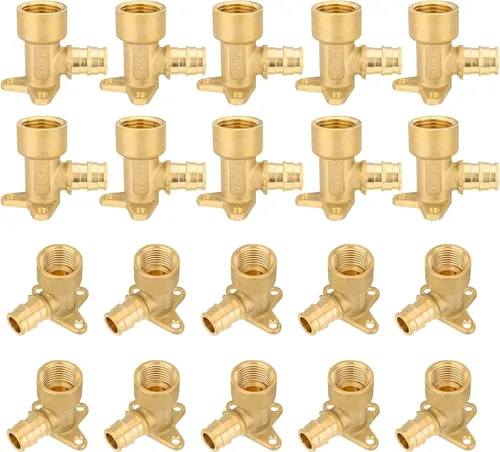 Vista 16 de 10 unidades HeSun 1/2" Pex A Expansión x 1/2" Hembra NPT Drop Ear Elbow