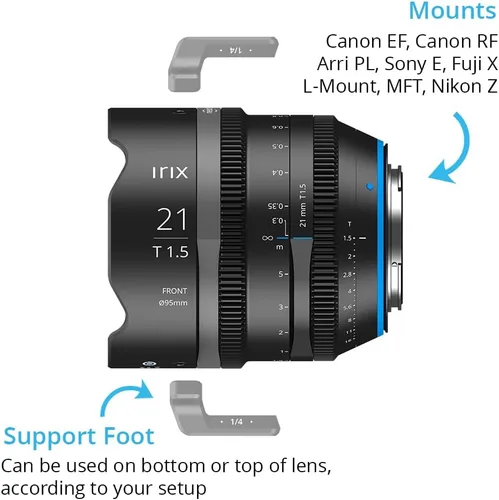 Vista 5 de Irix Lente de cine gran angular Cine de 0.827 in T1.5 para cámaras de montaje PL Certificado militar para humedad y lluvia helada/glaseado