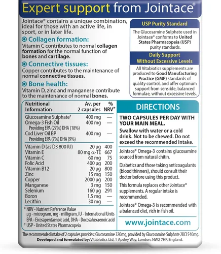 Vista 8 de Jointace by Vitabiotics Omega-3 cápsulas x 30