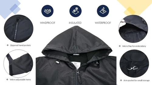 Vista 5 de Nueva chaqueta impermeable impermeable de vellón largo Adoretex