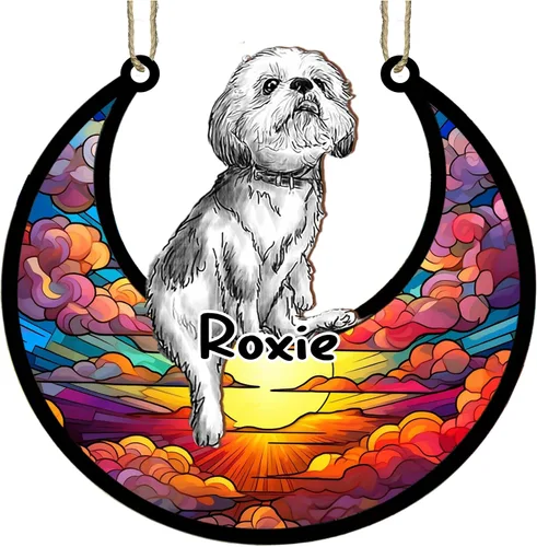 Vista 80 de LOVELYPOD Adorno de Navidad personalizado para perro pastor australiano, atrapasoles conmemorativo, adorno de Navidad de pastor australiano