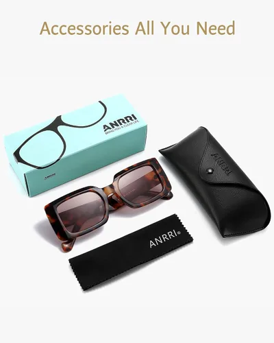 Vista 6 de ANRRI - Gafas de sol rectangulares para hombres y mujeres