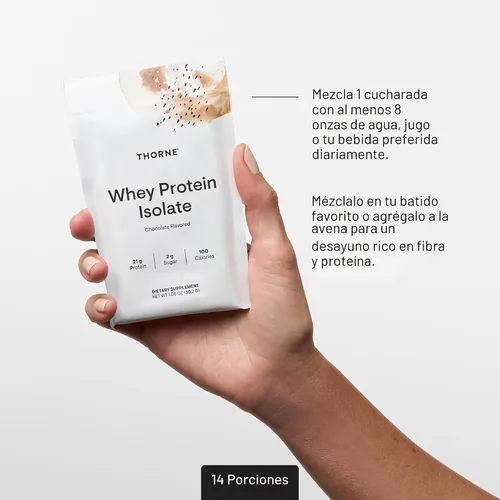 Vista 6 de THORNE - Proteína de suero aislada - 21 gramos de proteína de suero fácil de digerir en polvo - Certificado NSF para el deporte - Chocolate - 14.79