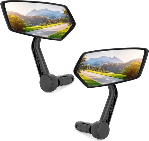Vista 14 de Arkham Espejo de bicicleta para manillar, espejo retrovisor ajustable de bicicleta giratorio 360, espejo de bicicleta de vidrio HD a prueba