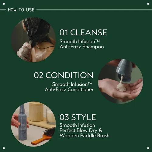 Vista 6 de Aveda Smooth Infusion Perfect Blow Dry Blowout Spray for Sleek, Straight Hair 72 Hours of Anti-Frizz Protection Silicone Free 95% Naturally