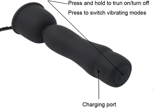 Vista 4 de Sonido vibratorio eléctrico de silicona para hombres Estimulación de uretra Masturbador de entrenamiento de pene masculino (B)