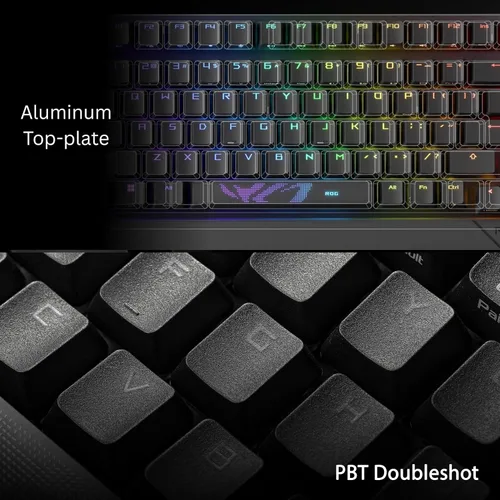Vista 5 de ASUS ROG Strix Scope II 96 Teclado mecánico inalámbrico para juegos, 96% de tamaño completo, conectividad trimodo, interruptores ROG NX Storm