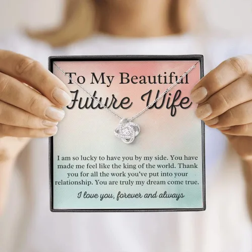 Vista 5 de to My Future Wife Love Knot Necklace - Soulmate Necklaces for Women, Engagement Gift for Girlfriend Soulmate Jewelry Womens Jewelry Gifts Romantic