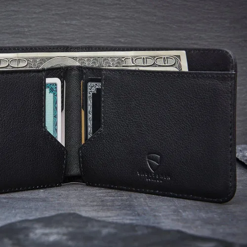 Vista 5 de Vaultskin MANHATTAN - Cartera delgada y minimalista plegable y soporte para tarjetas de crédito con bloqueo RFID e ideal para bolsillo frontal