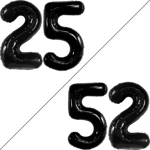Vista 2 de KatchOn, Globo negro del número 25 de 40 pulgadas, globo de aluminio de Mylar del número 25 para decoraciones de feliz cumpleaños, globos del número