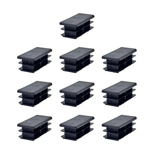 Vista 9 de Outwater Tapones rectangulares de plástico de 1-1/2 x 3 pulgadas para tubos, tapón de acabado para silla de tubo rectangular, protector de suelo, se