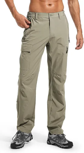 Vista 2 de Wespornow Hiking Travel Pants for Men Lightweight Water-Resistant Quick Dry Outdoor Pants for Fishing Camping