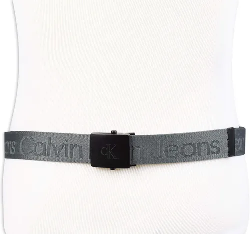 Vista 5 de Calvin Klein de los hombres ajustable Firma algodón belt-white