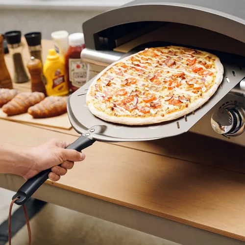 Vista 9 de Cáscara perforada de la pizza, espátula de la pizza de 14 pulgadas