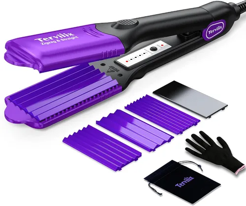 Vista 10 de Terviiix Rizadora de Cabello para Mujeres con 4 Placas Intercambiables, Rizadora para Cabello con Infusión de Queratina y Aceite de Argán, Rizadora