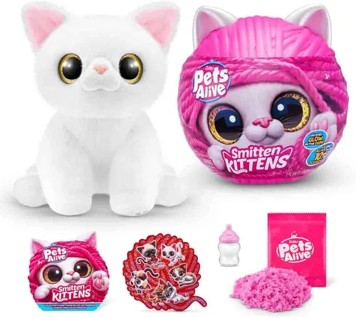 Vista 4 de ZURU Pet's Smitten Kitten's Peluche Interactivo Surtido, Pequeño