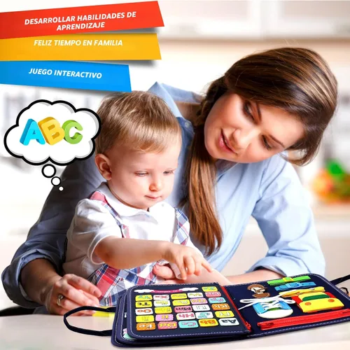 Vista 6 de Qizfun Montessori Tablero Ocupado y Libro Ocupado para Niños Pequeños – Juguete Sensorial y de Aprendizaje que Mantiene a los Niños Ocupados