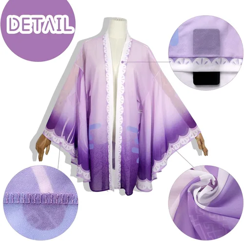 Vista 5 de CMEGEOME Anime Cosplay Cloak Tanjiro Shinobu Nezuko Robe Kimono Beach Swimsuit CoverUp for Women Halloween Christmas