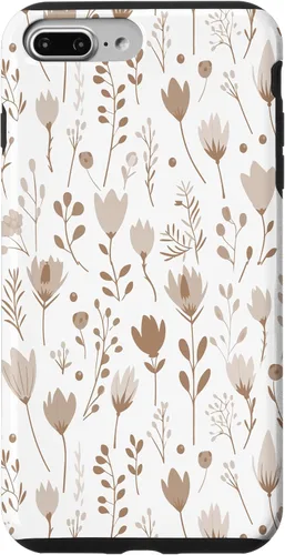 Vista 12 de Floral Flowers Wildflowers Garden Botanical Love Beige White Case for iPhone 16