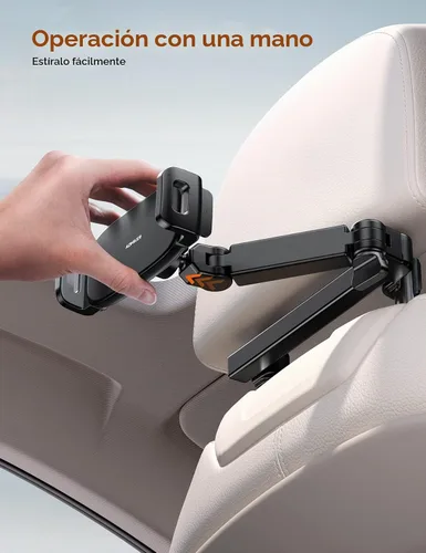 Vista 5 de Aomiker Soporte para iPad reposacabezas de automóvil – [Brazo extensible] Soporte ajustable para tablet 2025 para asiento trasero del automóvil Negro