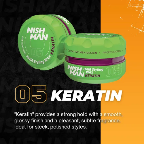 Vista 2 de Nishman Cera Peinado 5.1 fl oz Queratina 05