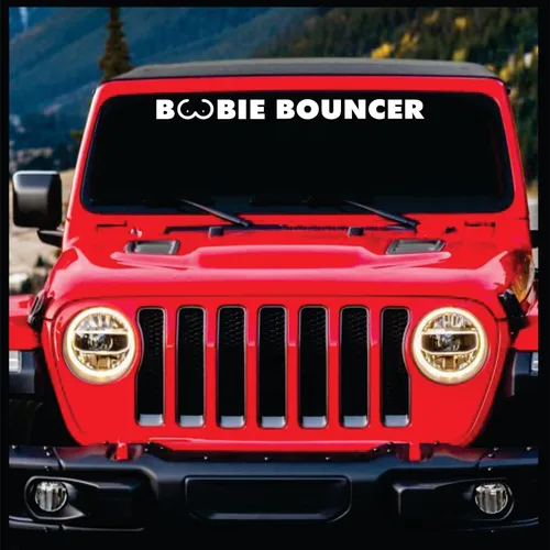 Vista 12 de Sticker Connection Banner para parabrisas Boobie Bouncer Divertida calcomanía troquelada para Jeep Wrangler, calcomanía de parachoques