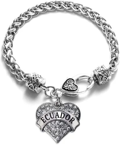 Vista 90 de Inspired Silver - Pulsera de plata con dije de corazón pavé con joyas de circonita cúbica