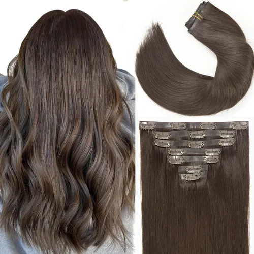 Vista 80 de Lacer Extensiones de cabello humano Remy sin costuras, color negro #1, ultra fino, doble trama de poliuretano, invisible, 7 unidades, 4.33 oz