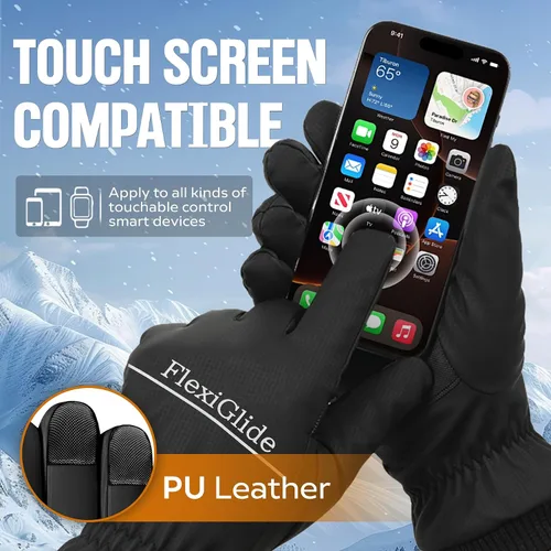 Vista 2 de Guantes de esquí impermeables de invierno para hombres y mujeres, nieve cálida para ciclismo, clima frío, conducción en bicicleta, correr