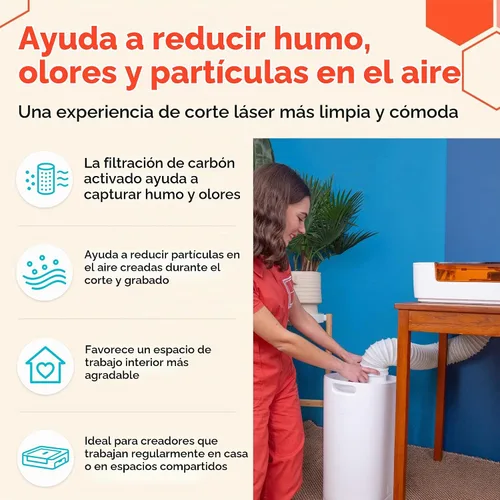 Vista 4 de Glowforge Filtro láser artesanal con cartucho de filtro de carbón activado