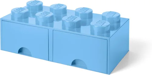 Vista 13 de LEGO - Cajón de ladrillos, 8 perillas, 2 cajones, caja de almacenamiento apilable, color verde menta aguamarina Verde oscuro