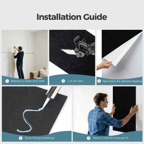 Vista 7 de AKUMAX Paneles Acústicos de Pared Paquete de 4, Paneles Acústicos de 32 pies Absorción de Sonido, Paneles de Sonido Decorativos para Estudio en Casa