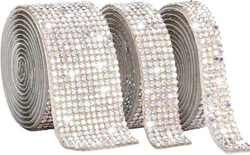 Vista 8 de Gartful Bedazzling - Tiras de diamantes de imitación autoadhesivas de varios anchos para manualidades, decoración de teléfono, jarrones, fiesta