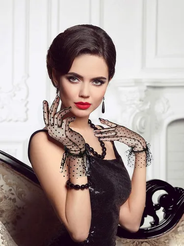 Vista 2 de Papoopy Guantes de encaje blanco para mujer, para bodas, fiestas de té, cosplay, disfraces