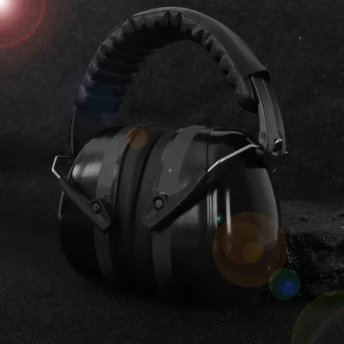 Vista 3 de Orejeras de protección auditiva para disparos, gafas de seguridad para armas, tapones para los oídos, funda protectora