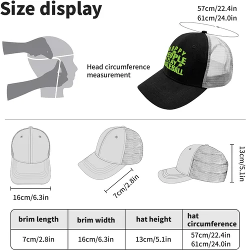 Vista 4 de Sombreros Happy People Play Pickleball - Gorras de béisbol vintage para hombre