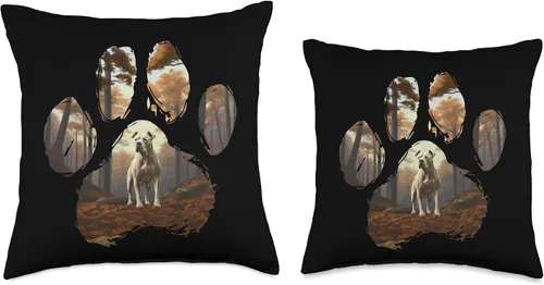 Vista 3 de Dogo Argentino Mountain Paw Design Dog Mom Dad Throw Pillow