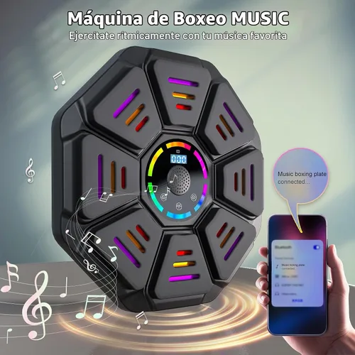 Vista 4 de Music Boxing Machine, Smart Music Punching Machine for Adults Kids, Bluetooth Music Sync, Wall-Mounted Workout/Training Equipment with Boxing