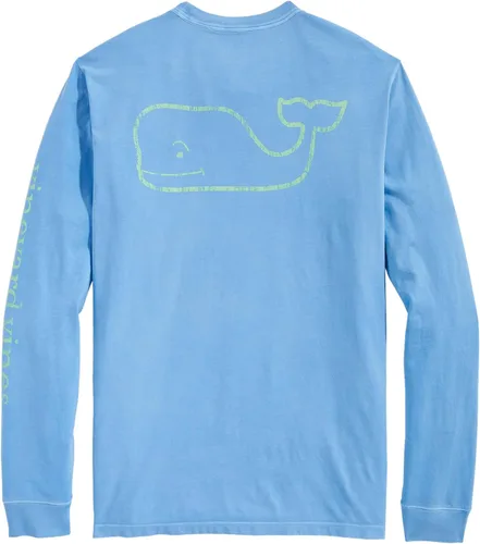 Vista 12 de vineyard vines Camiseta de manga larga con bolsillo vintage Whale para hombre Brezo gris