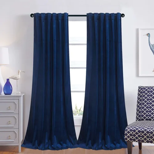 Vista 8 de [Usado] Cortinas de terciopelo rojo burdeos elegantes para ventana de sala de estar, 84 pulgadas de largo, oscurecimiento de habitación, pestaña