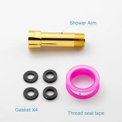 Vista 5 de OFFO Brazo de extensión de cabezal de ducha, extensión de brazo de ducha, extensor de cabezal de ducha hecho de acero inoxidable 304, extensión