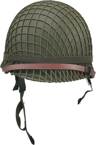 Vista 2 de WWII - Casco M1 del ejército de los Estados Unidos, engranaje de la Segunda Guerra Mundial, casco de la Segunda Guerra Mundial de la Segunda Guerra