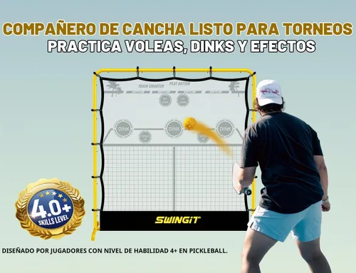 Vista 4 de Red de práctica de pickleball con mini red de pickleball pequeña de 6 pies, sistema de entrenamiento individual portátil para manos delanteras