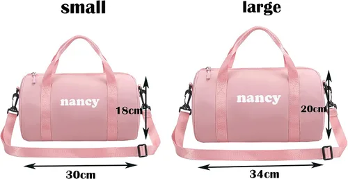 Vista 3 de Bolsa de lona personalizada, nombre bordadopatrón deportivo, bolsa de viaje con compartimento para zapatos, regalo personalizado para hombres
