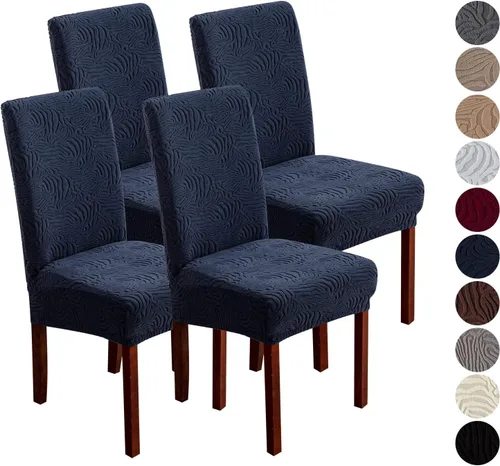 Vista 18 de Fundas para Sillas de Comedor, Fundas para Sillas de Comedor Elásticas Parsons, Protector de Sillas de Cocina para Comedor, Extraíbles, Lavables