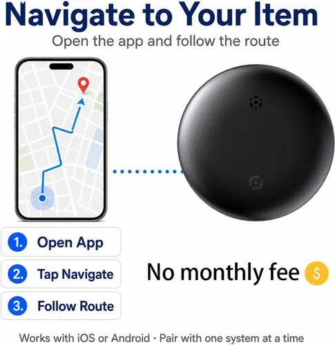 Vista 7 de Rastreador GPS para vehículos sin suscripción, etiqueta de seguimiento de automóvil para Android e iOS, dispositivo de seguimiento Bluetooth