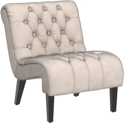 Vista 5 de Comfy Silla Decorativa de Terciopelo, Silla Auxiliar Tapizada sin Brazos para Sala de Estar, Tumbona Pequeña Moderna con Respaldo Acolchado y Diseño