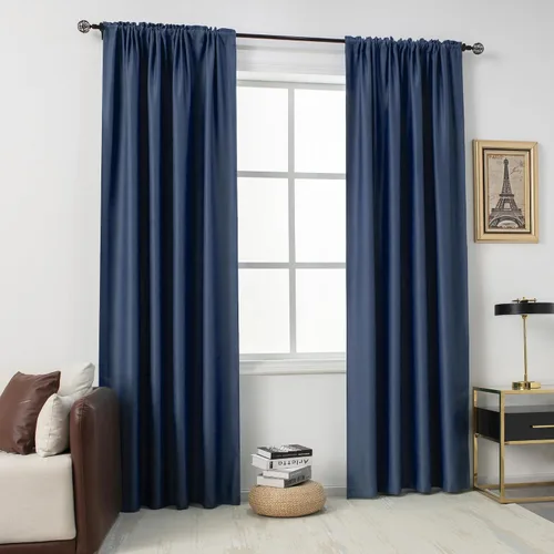 Vista 26 de DUALIFE Cortinas opacas de 45 pulgadas de largo, 2 paneles para ventanas pequeñas de dormitorio, aislamiento térmico, bolsillo para barra, cortinas